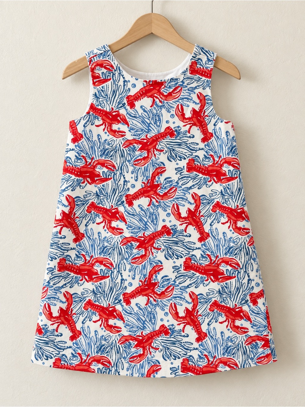 Tommy Bahamas Girls Red Lobster Print Sleeveless Dress Size 5